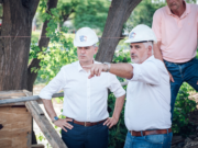 Passerini recorrió los trabajos de reparación de desagüe pluvial y taludes en Costanera Norte