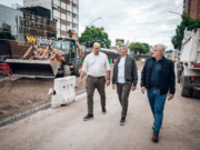 Passerini recorrió las obras del bulevar Maipú, el futuro corredor donde convivirán peatones, ciclistas y vehículos