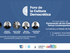 Por el diálogo y contra el autoritarismo, Córdoba lanzará este martes el Foro de Cultura Democrática en la sede de la Legislatura Histórica