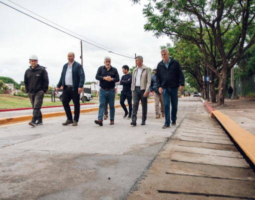 Passerini inauguró el desagüe pluvial y el nuevo corredor de Sagrada Familia