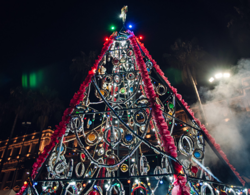 Desde el próximo lunes, el árbol de Navidad iluminará la Plaza San Martín