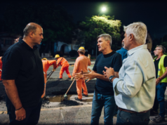 Passerini recorrió las obras de bacheo en avenida Rafael Núñez, en la “subida del Cerro”