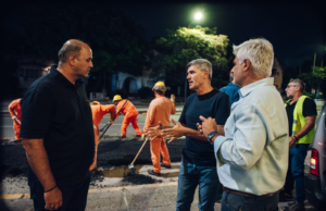 Passerini recorrió las obras de bacheo en avenida Rafael Núñez, en la “subida del Cerro”