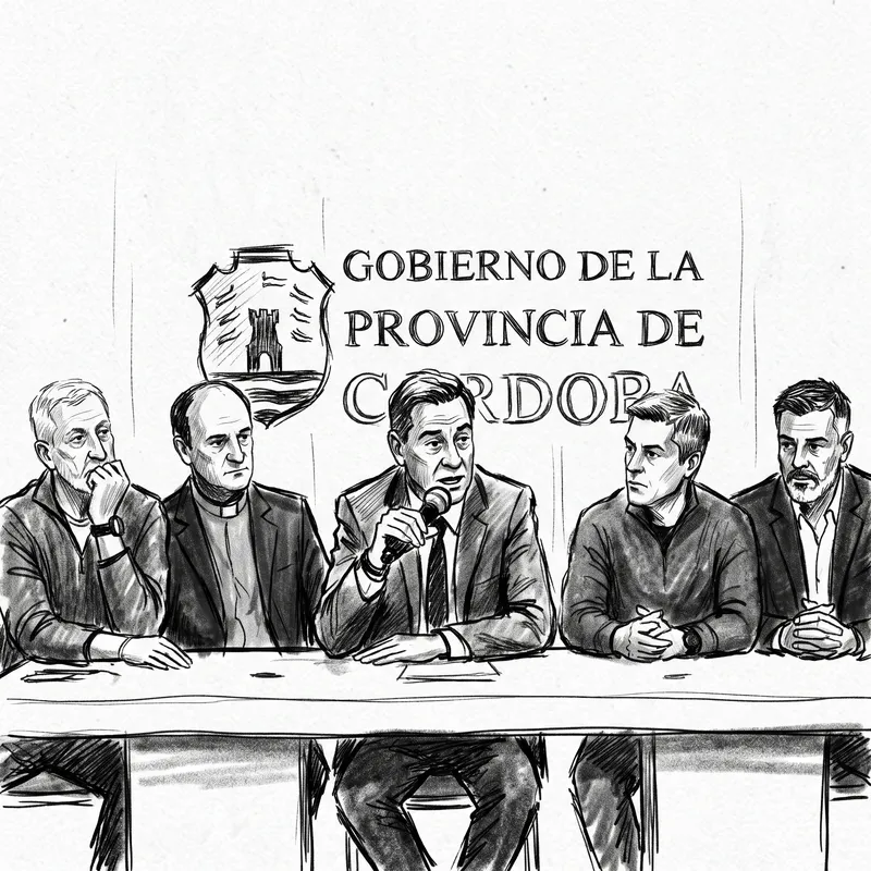 Nueve personas posan junto a una mesa con carpetas y documentos durante la entrega de notificaciones de comodato a centros vecinales